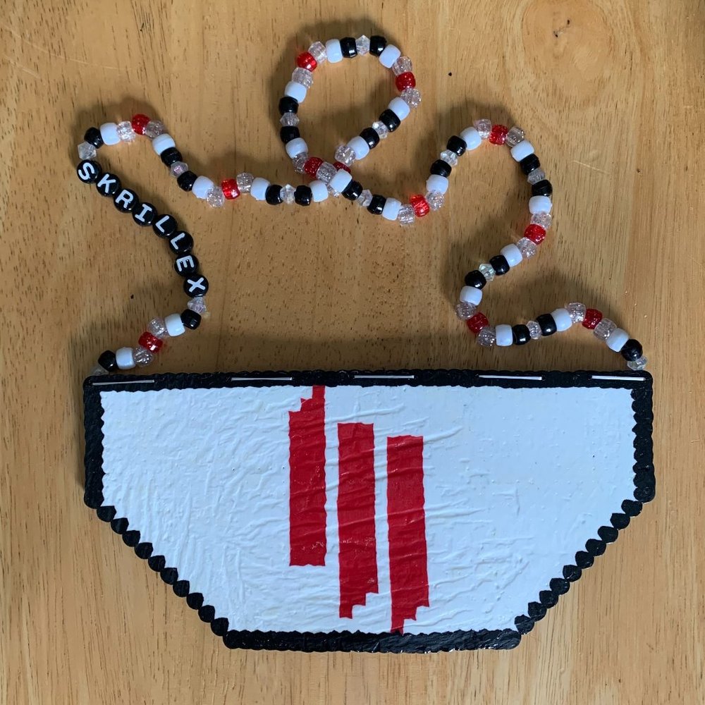 Skrillex Logo Kandi Perler Necklace Rave Accessory